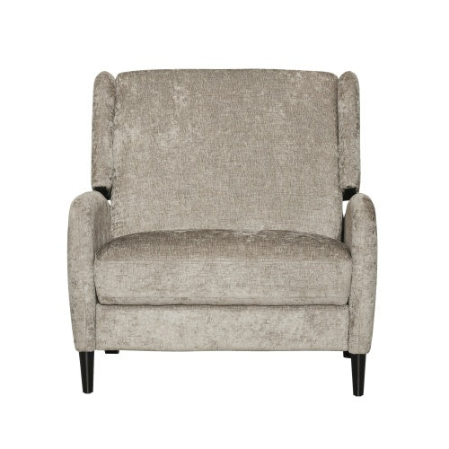 Oversized Textured Fabric Pushback Recliner Dark Beige And Dark Brown
