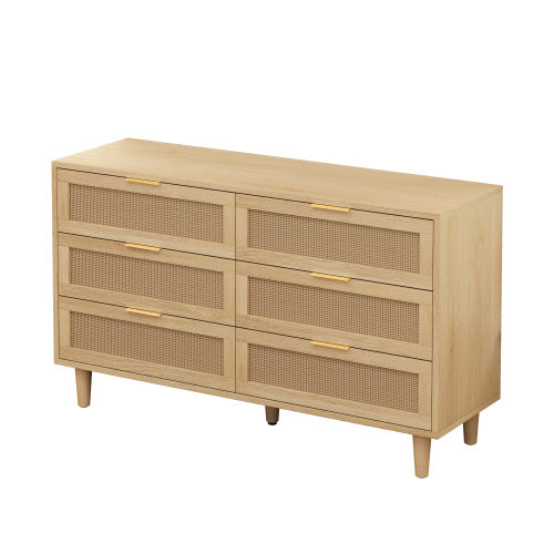 Rattan 6 Drawer Dresser