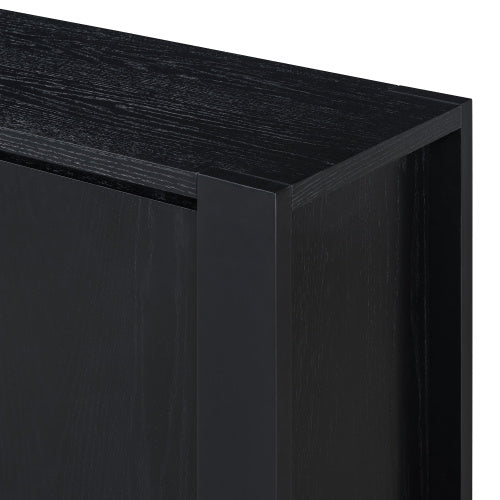 Gracie Oaks Black Modern 4-door Cabinet