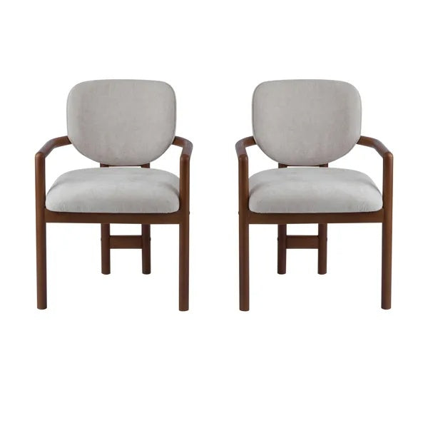 The Lucas | Dining Chairs Set Of 2 Premium Upholstered Arm Chairs, 300 LBS Weight Capacity