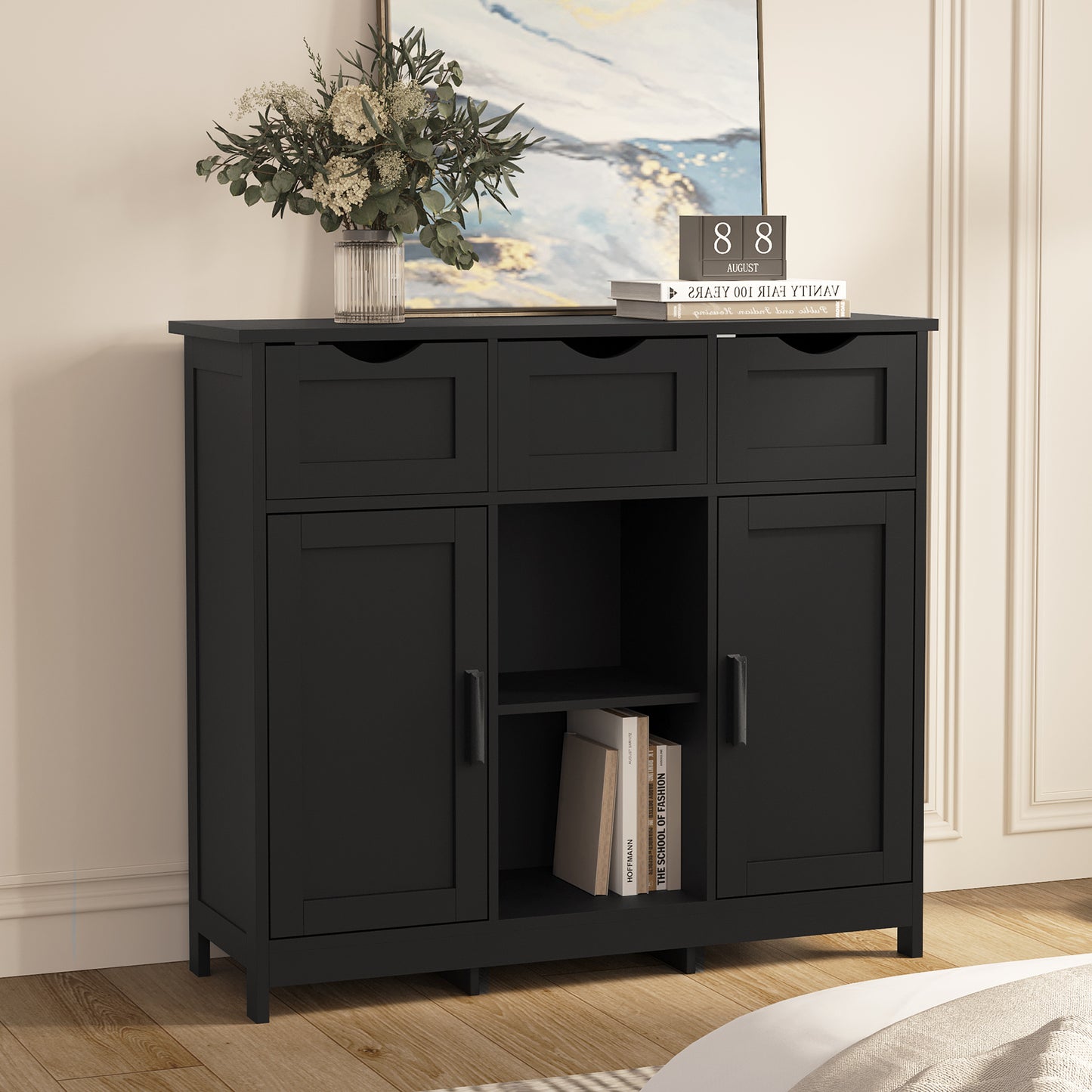 The Capri | Black Storage Cabinet – Modern Organizer for Living Room & Bedroom