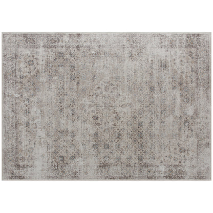 Osiris Brown 8x10 Machine Washable Area Rug , Non-Slip Traditional Floor Carpet For Living Room, Bedroom, Light Mixed-Brown