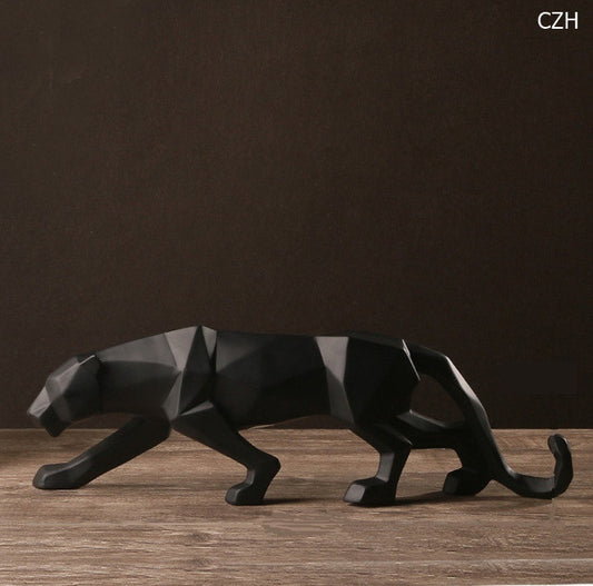Noire | Modern Abstract Black Panther Sculpture – Bold Home Decor Accent