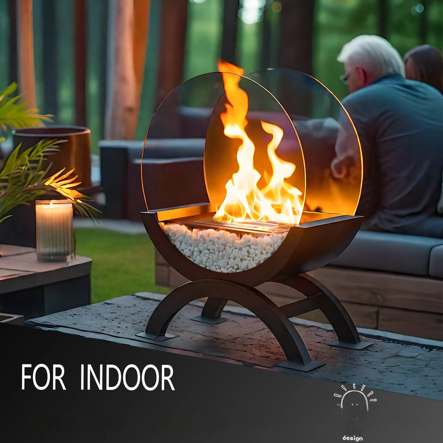Chestbrook | Indoor Tabletop Alcohol Fireplace – Portable Modern Fire Feature