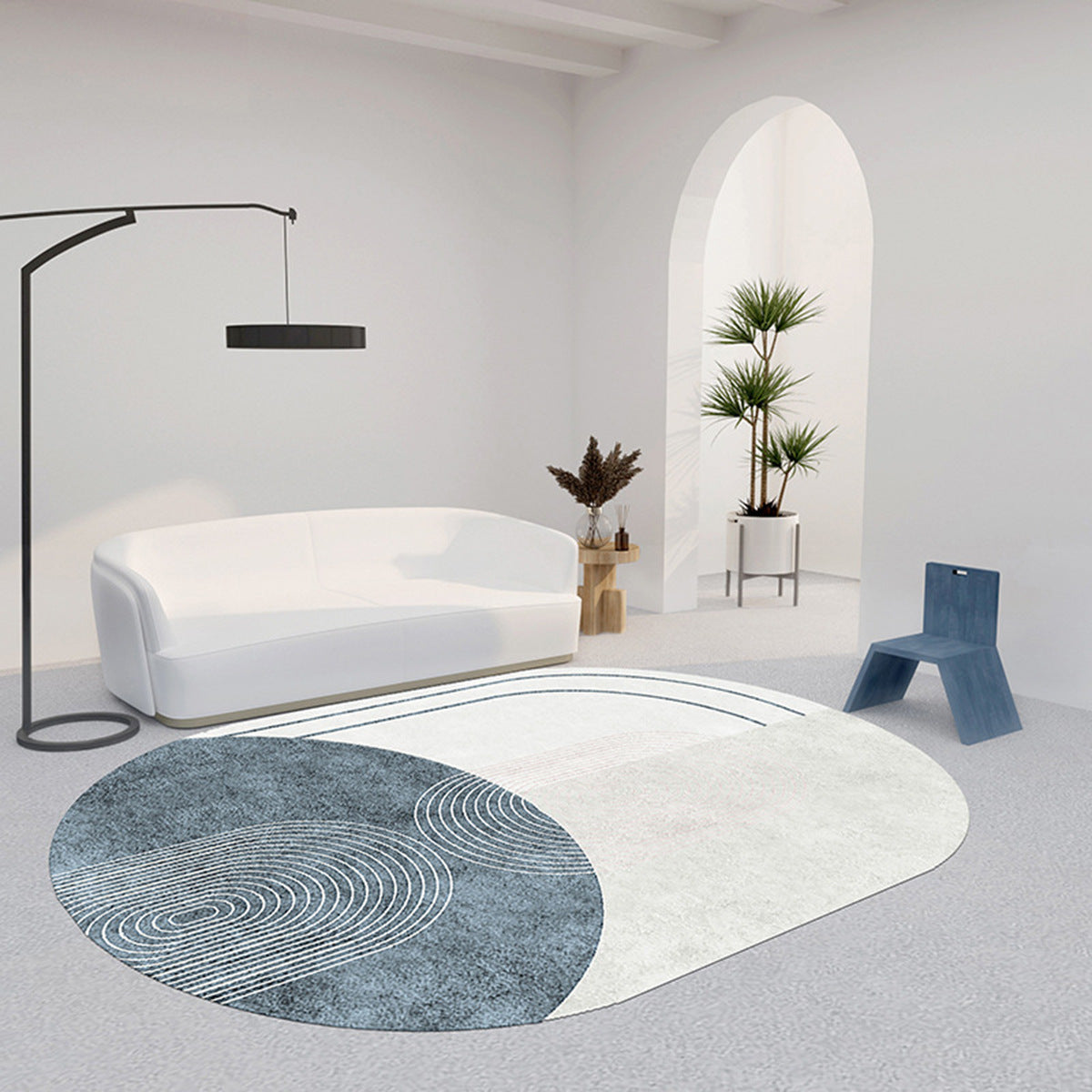 Lexington Blue, Large Area Rug, Geometric Modern Rug, Living Room