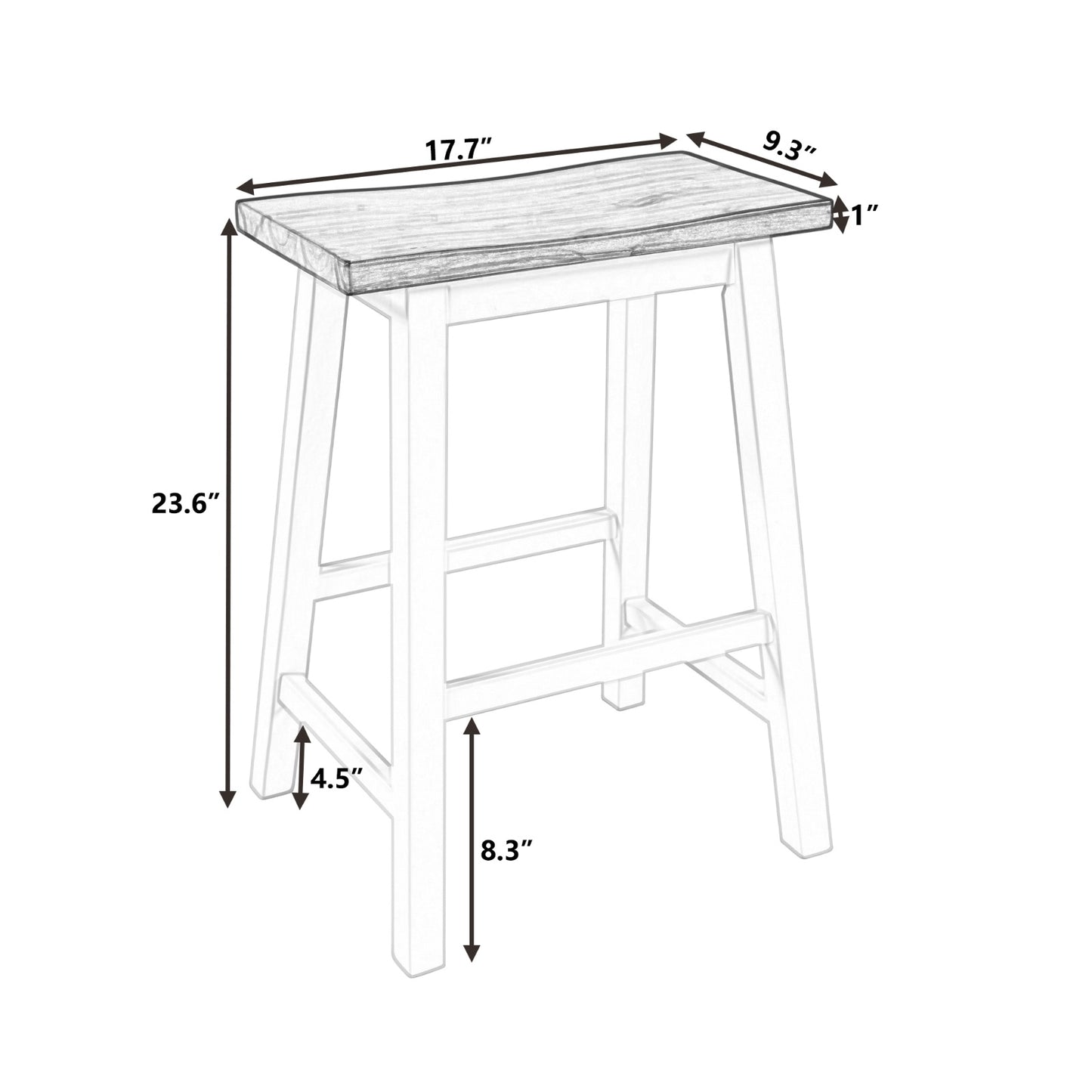 Elliot Walnut 2-Piece Counter Stools
