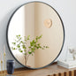 The Lexington | Black Rimmed Round Wall Mirror –30 Inch Modern Home Decor