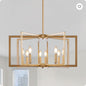 Modern Golden Geometric 8-Light Chandelier – Industrial Metal Pendant Light for Living Room, Dining Room, or Kitchen (Bulbs Not Included)