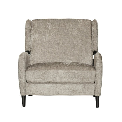 Oversized Textured Fabric Pushback Recliner Dark Beige And Dark Brown