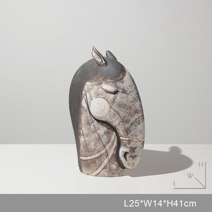 Mare & Foal | Hand-Drawn Horse Head Sculpture – Artistic Decorative Ornament