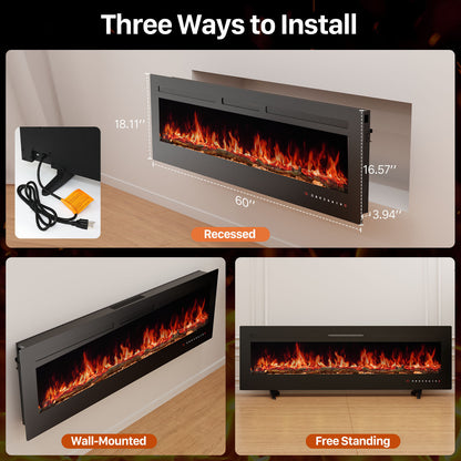 5100 BTU of heat Electric Fireplace Heater With Remote Control