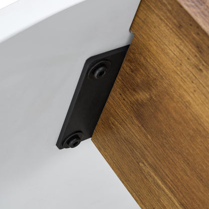33.4-inch Diameter Minimalist Circular MDF Material Coffee Table, A Stable And Practical Choice. The Unique Embedded Design And The Support Of Three Table Legs Make The Coffee Table Structure Stable.