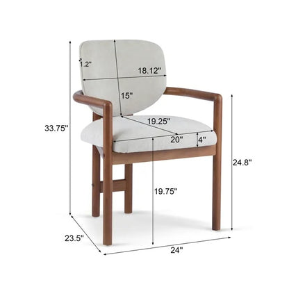The Lucas | Dining Chairs Set Of 2 Premium Upholstered Arm Chairs, 300 LBS Weight Capacity