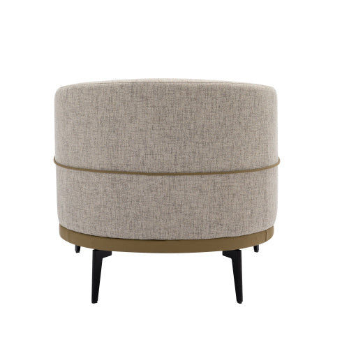 Dorian Golden Olive Two-tone Barrel Fabric Chair