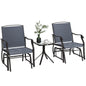 3-Piece Outdoor Glider Set – Patio Chairs with Coffee Table (Gray)