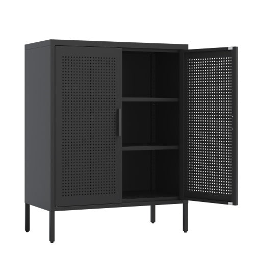 The Gareth | Metal Storage Cabinet – Two Doors with Adjustable Shelves (No Lock)