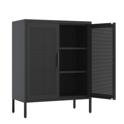 The Gareth | Metal Storage Cabinet – Two Doors with Adjustable Shelves (No Lock)