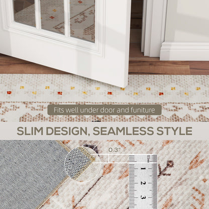 Calliope Boho Brown | Machine Washable Area Rug 8x10, Non-Slip Boho Flannel Print Floor Carpet For Living Room