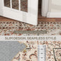 Winslow Area Rug 8x10, Machine Washable Rug, Non-Slip Classical Floral Print Floor Carpet For Living Room, Bedroom, Mixed-Brown