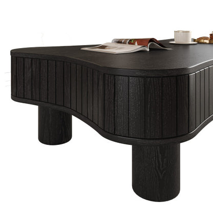 Lift Top Coffee Table For Living Room 42  Fluted Panel Hidden Storage, Silent Hydraulic Lift, Curved Safety Corners, 5 Min Assembly 27W X 13  18.9H, Black