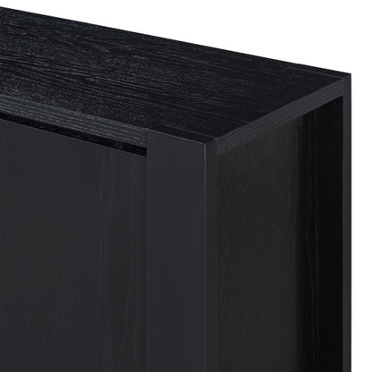 Gracie Oaks Black Modern 4-door Cabinet