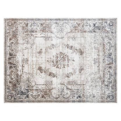 Miles 8x10 Boho Area Rug, Machine Washable Carpet For Living Room, Bedroom, Dining Room, Kitchen, Home Office, Brown