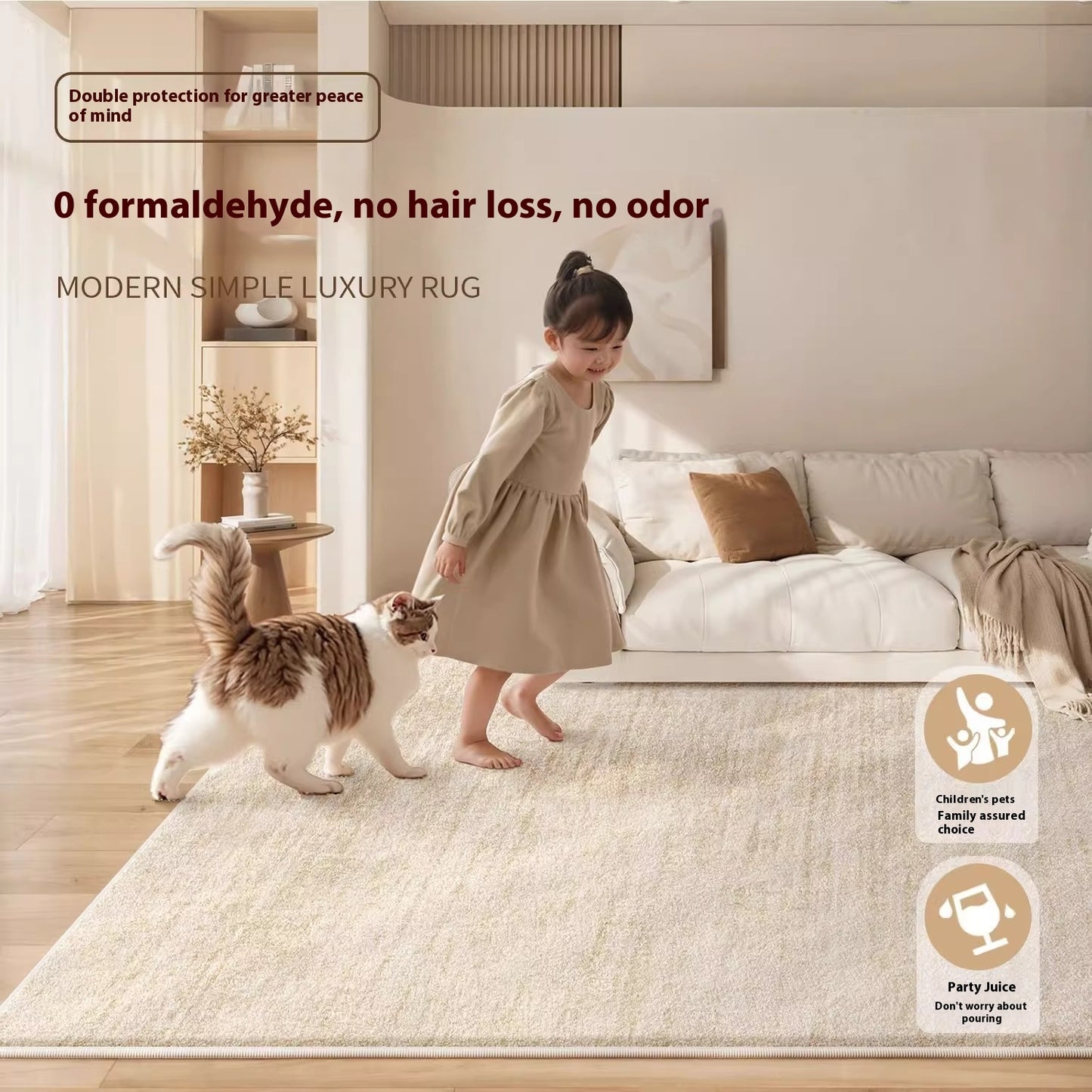 Agate, Rugs Large Area Waterproof Washable Living Room Home Carpet