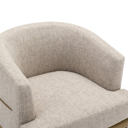Dorian Golden Olive Two-tone Barrel Fabric Chair