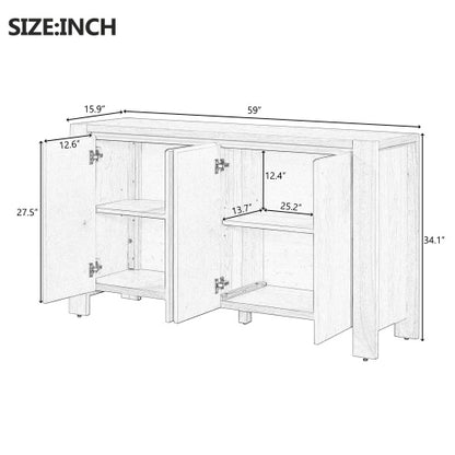 Gracie Oaks Black Modern 4-door Cabinet