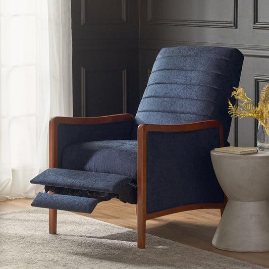 Caspian Blue Premium Wood Pushback Recliner