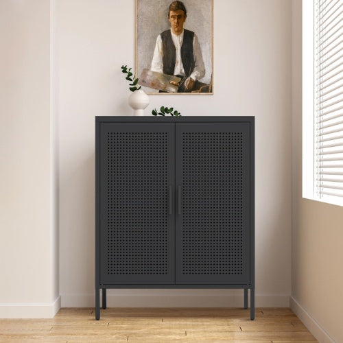 The Gareth | Metal Storage Cabinet – Two Doors with Adjustable Shelves (No Lock)