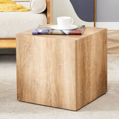 Elevate Your Living Space With This Square Modern MDF Coffee Table That Showcases Smooth, Light Wood Color Texture Patterns. It Is Characterized By Stylish Design.15.7x15.7x15.7