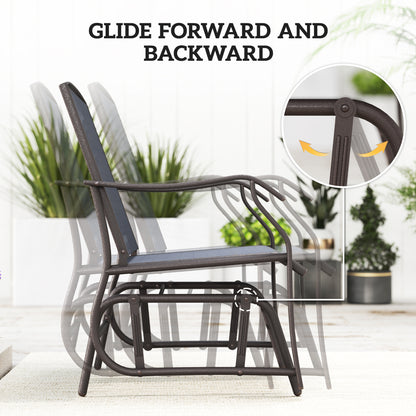 3-Piece Outdoor Glider Set – Patio Chairs with Coffee Table (Gray)