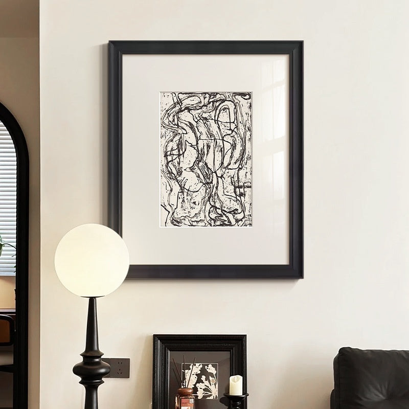 Black & White Abstract Wall Art – Modern Minimalist Painting