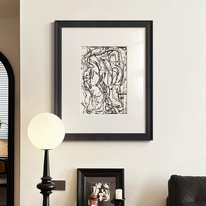 Black & White Abstract Wall Art – Modern Minimalist Painting