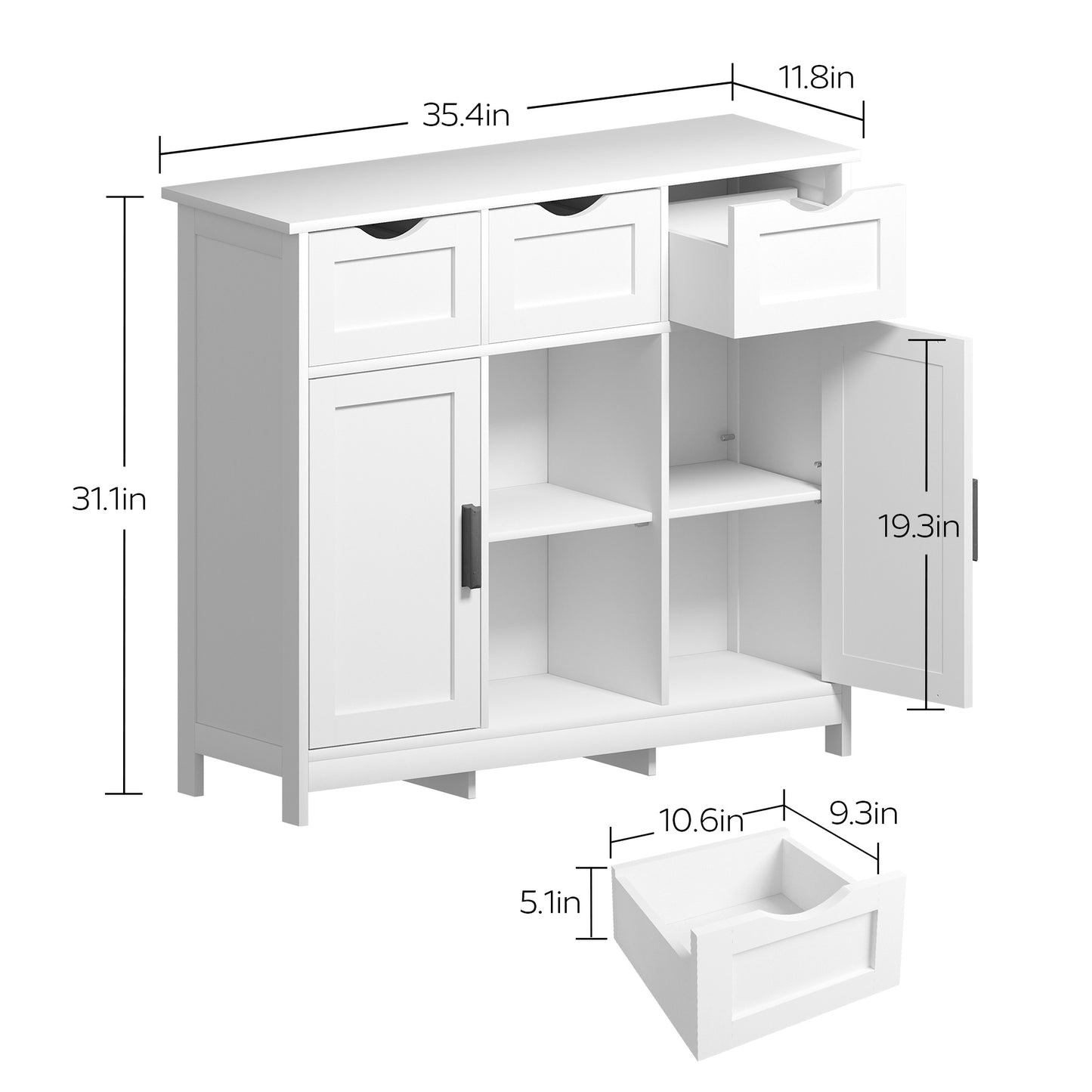 The Bishop | White Storage Cabinet – Minimalist Organizer for Any Room