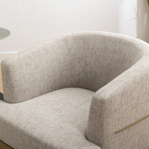 Dorian Golden Olive Two-tone Barrel Fabric Chair