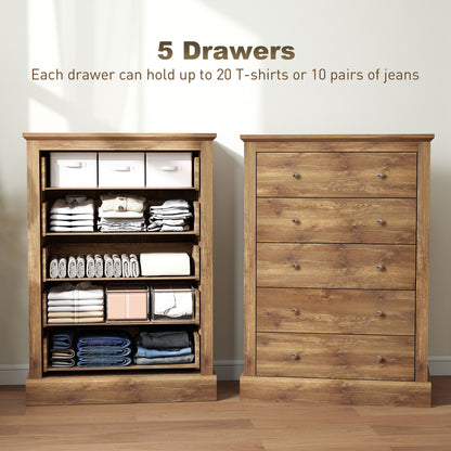 The June | Farmhouse Chest of Drawers – Wide 5-Drawer Bedroom Dresser
