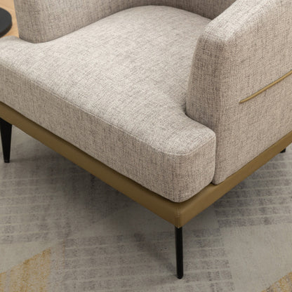 Dorian Golden Olive Two-tone Barrel Fabric Chair