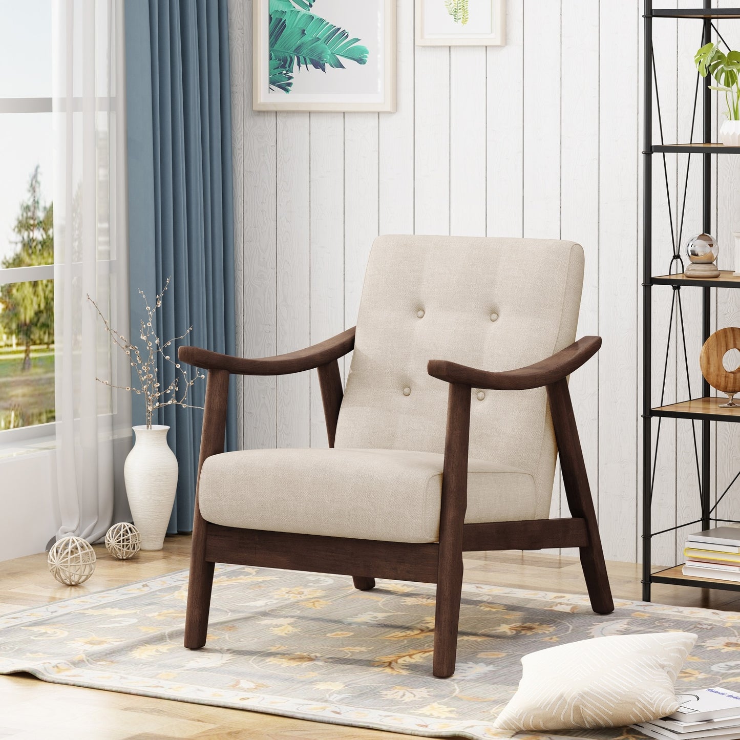 Leena Beige Linen Premium Single Seater