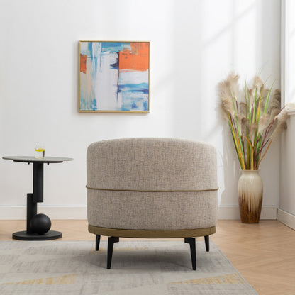 Dorian Golden Olive Two-tone Barrel Fabric Chair