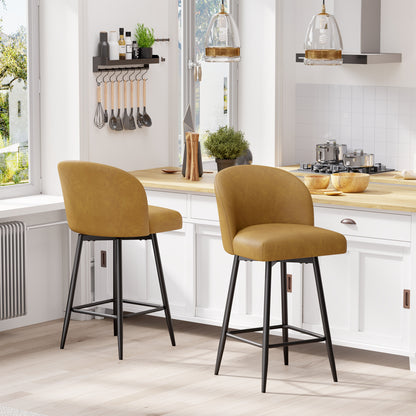 Boone Soft Faux Leather Bar Stool Set of 2